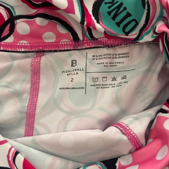 Pickleball Bella Pink “Dink” Print A-Line Ruffle Skort – Size 2 - Picture 6 of 7